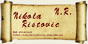 Nikola Ristović vizit kartica